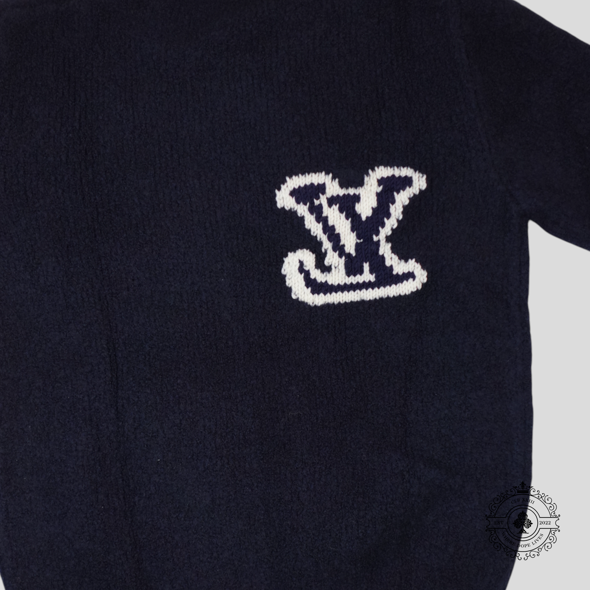 Louis Vuitton LV Intarsia Sweater in Navy Blue men's jumper pullover