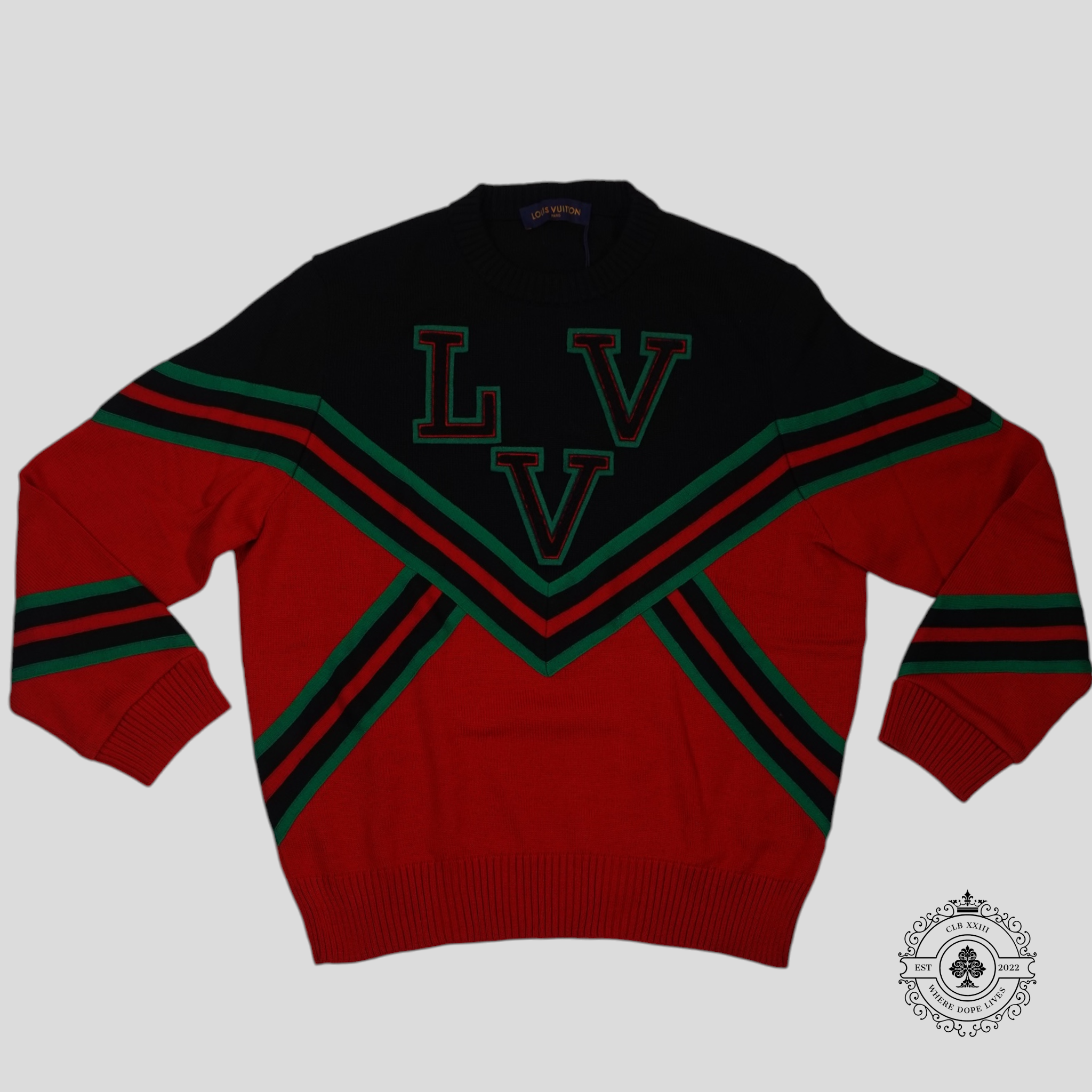 Louis Vuitton LVV Sport Team Crewneck in Black/Red sweater wool red black XXL Men's 2XL