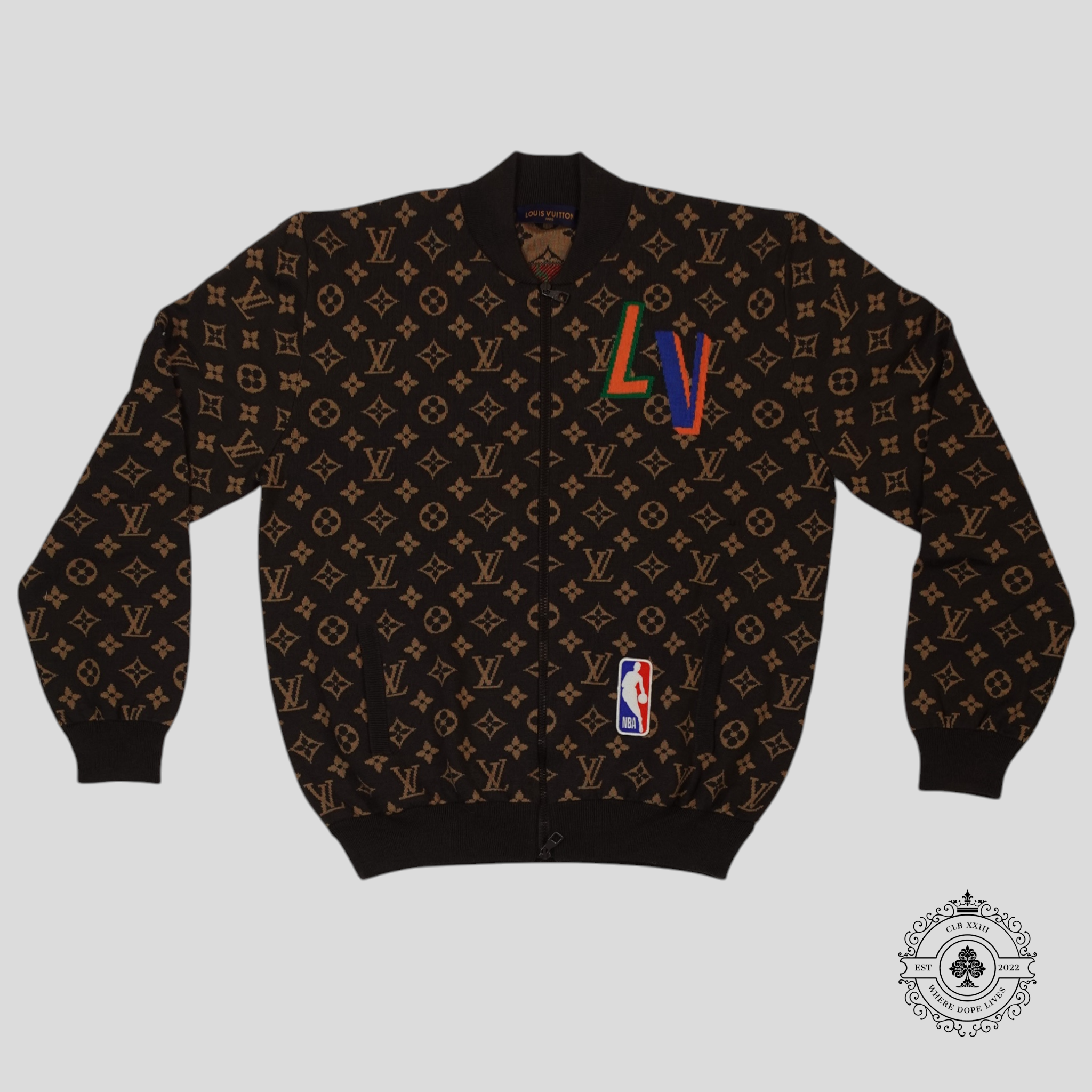 Louis Vuitton NBA Graphic Blouson jacket coat in Brown wool XL LV men's basketball