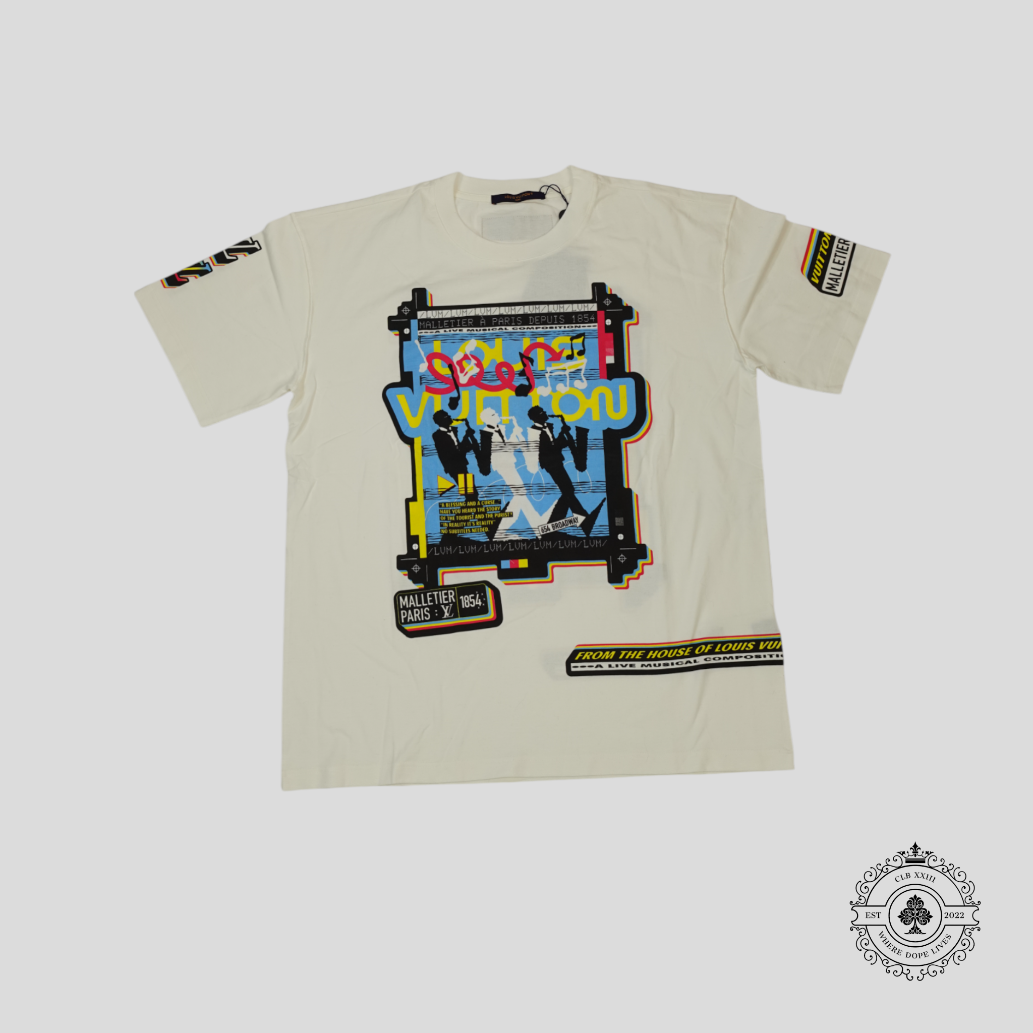Louis Vuitton LV Jazz Flyers Tee in White XL men's t-shirt unisex