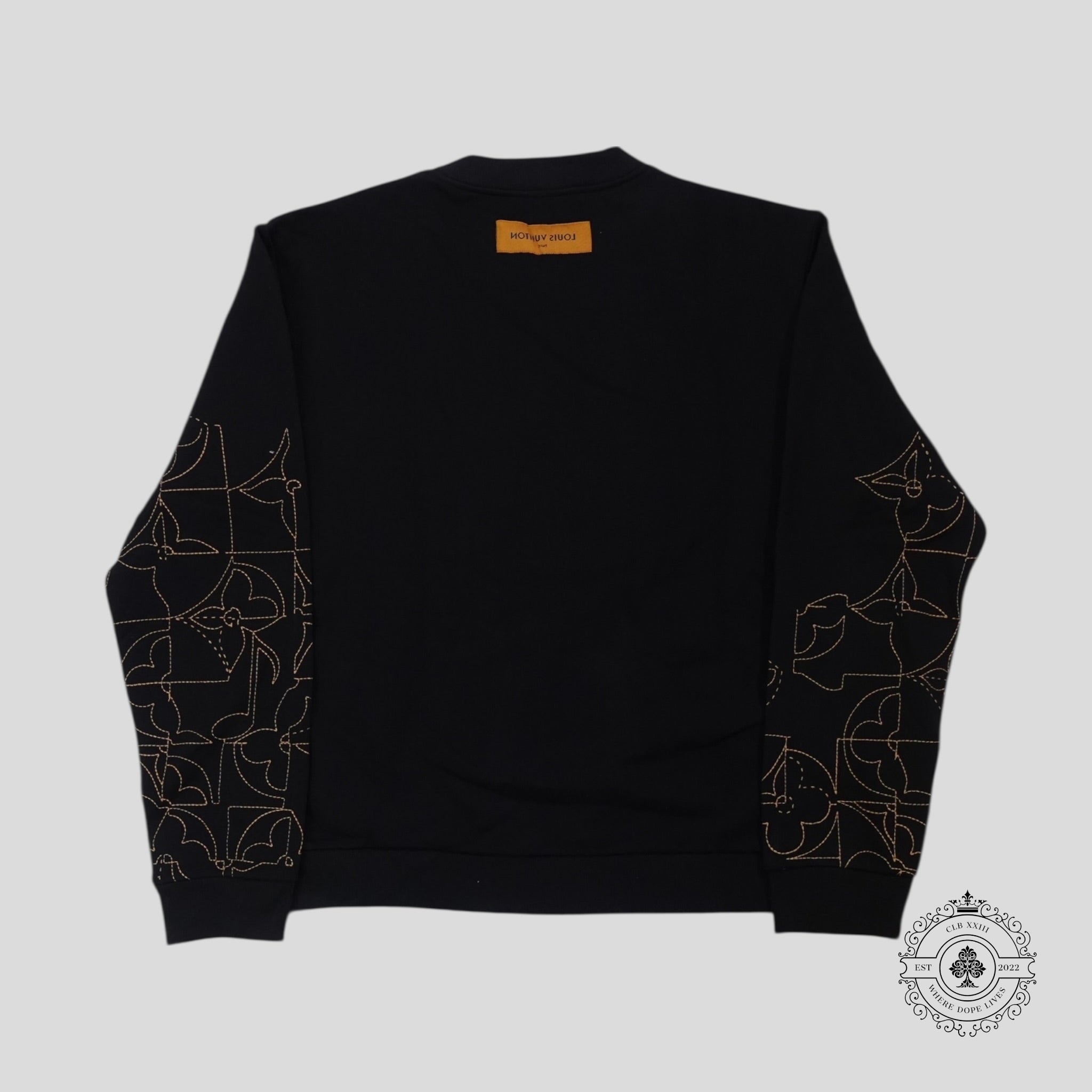 Louis Vuitton Music Line Embroidered Crewneck in Black pullover men's XL