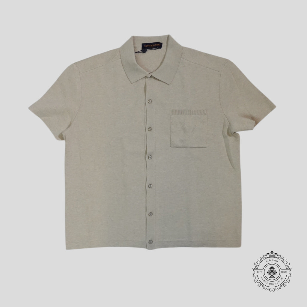 Louis Vuitton Safari Monogram Knit Shirt in Khaki XL men's SS button-up