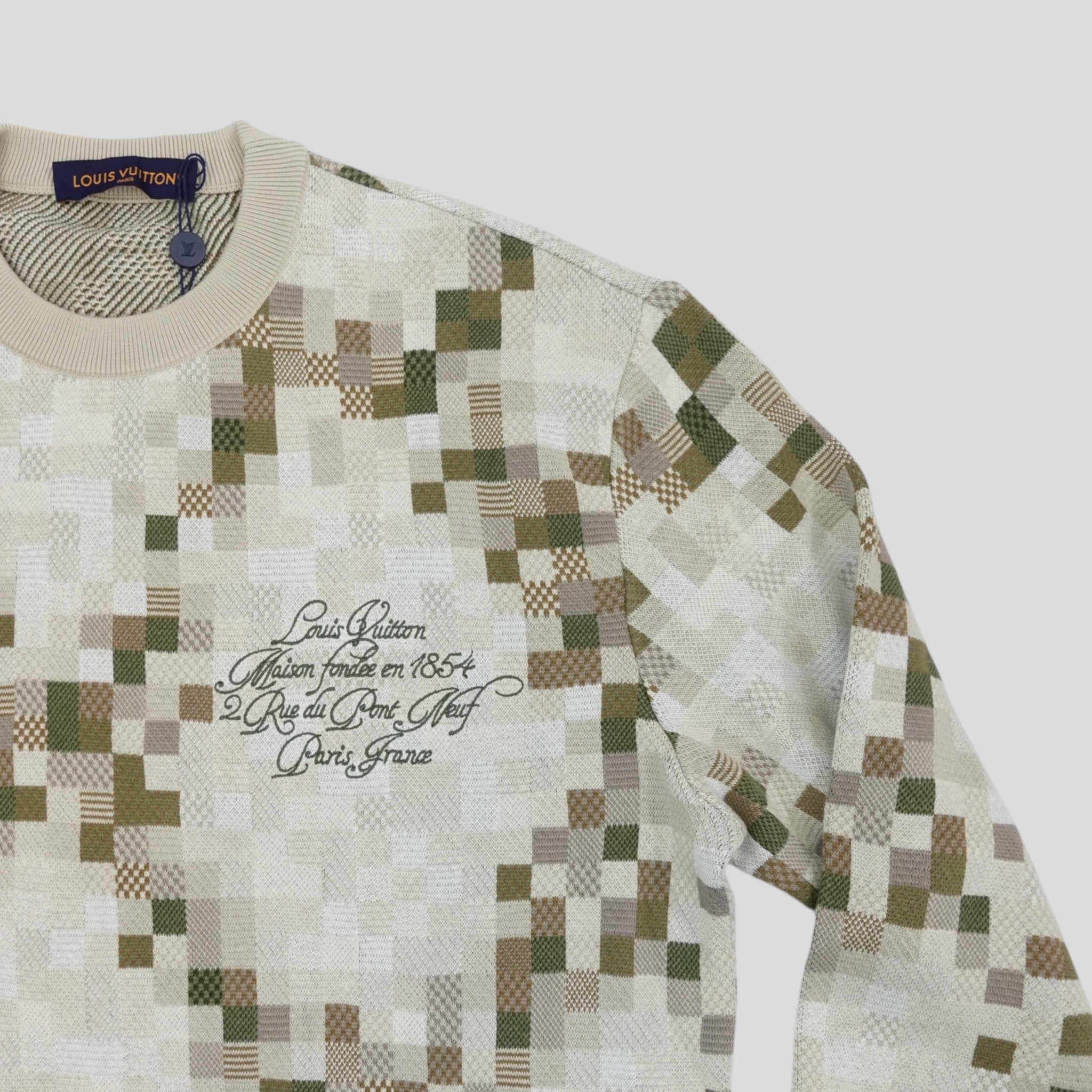 Louis Vuitton Damouflage Graphic Crewneck in Khaki men's
