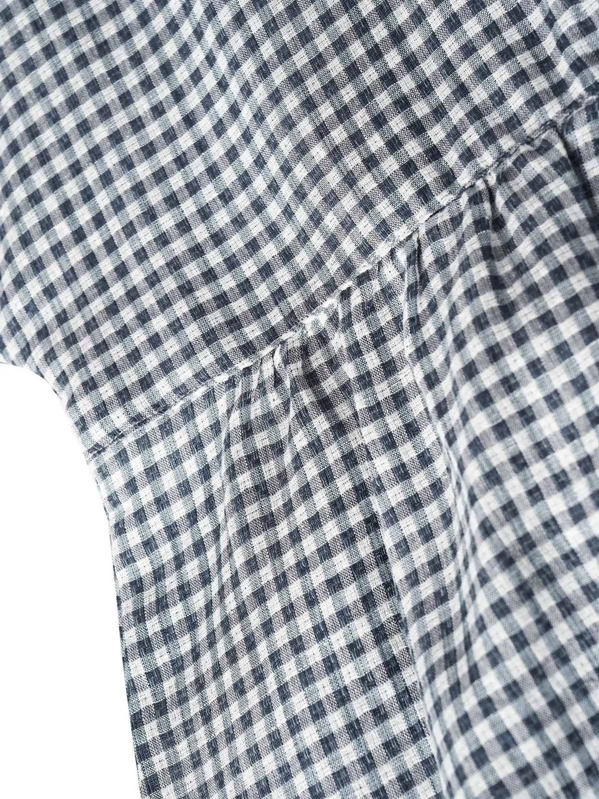 Linen Checked Long-Sleeved Top CAROLINE ladies gingham shirt