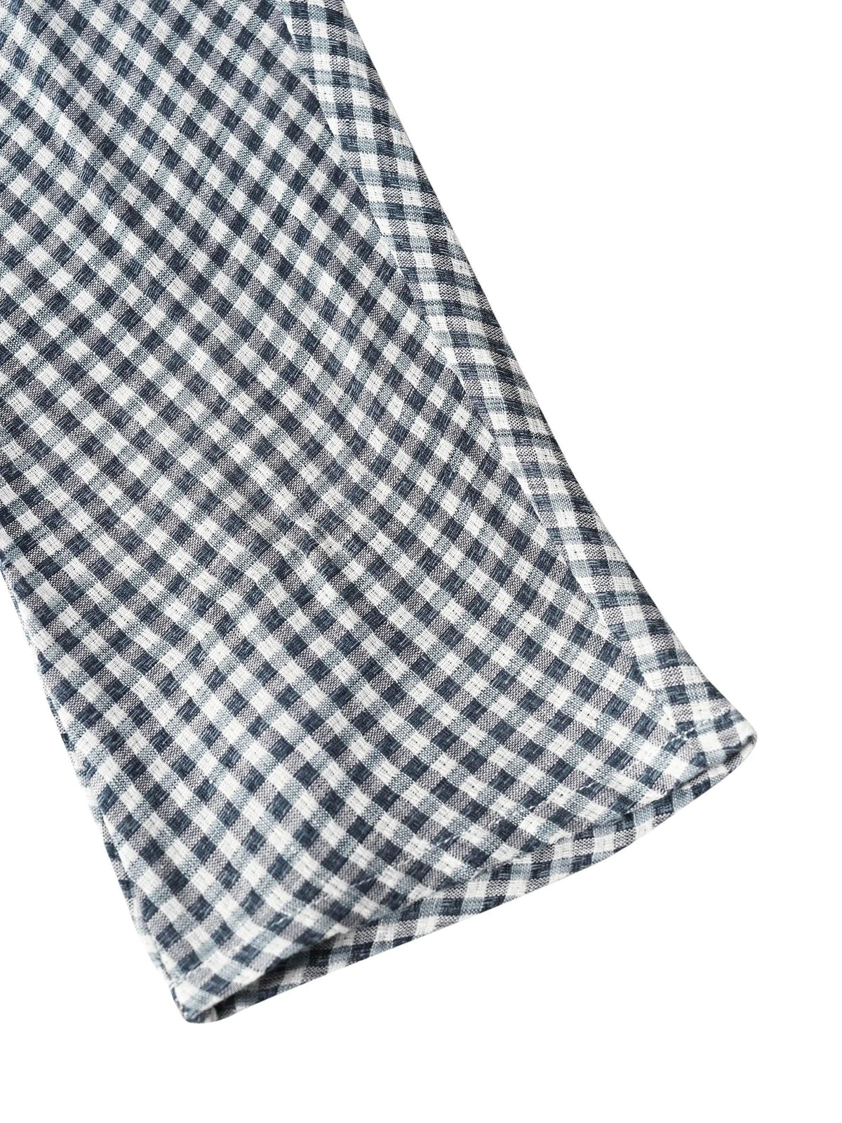 Linen Checked Long-Sleeved Top CAROLINE ladies gingham shirt