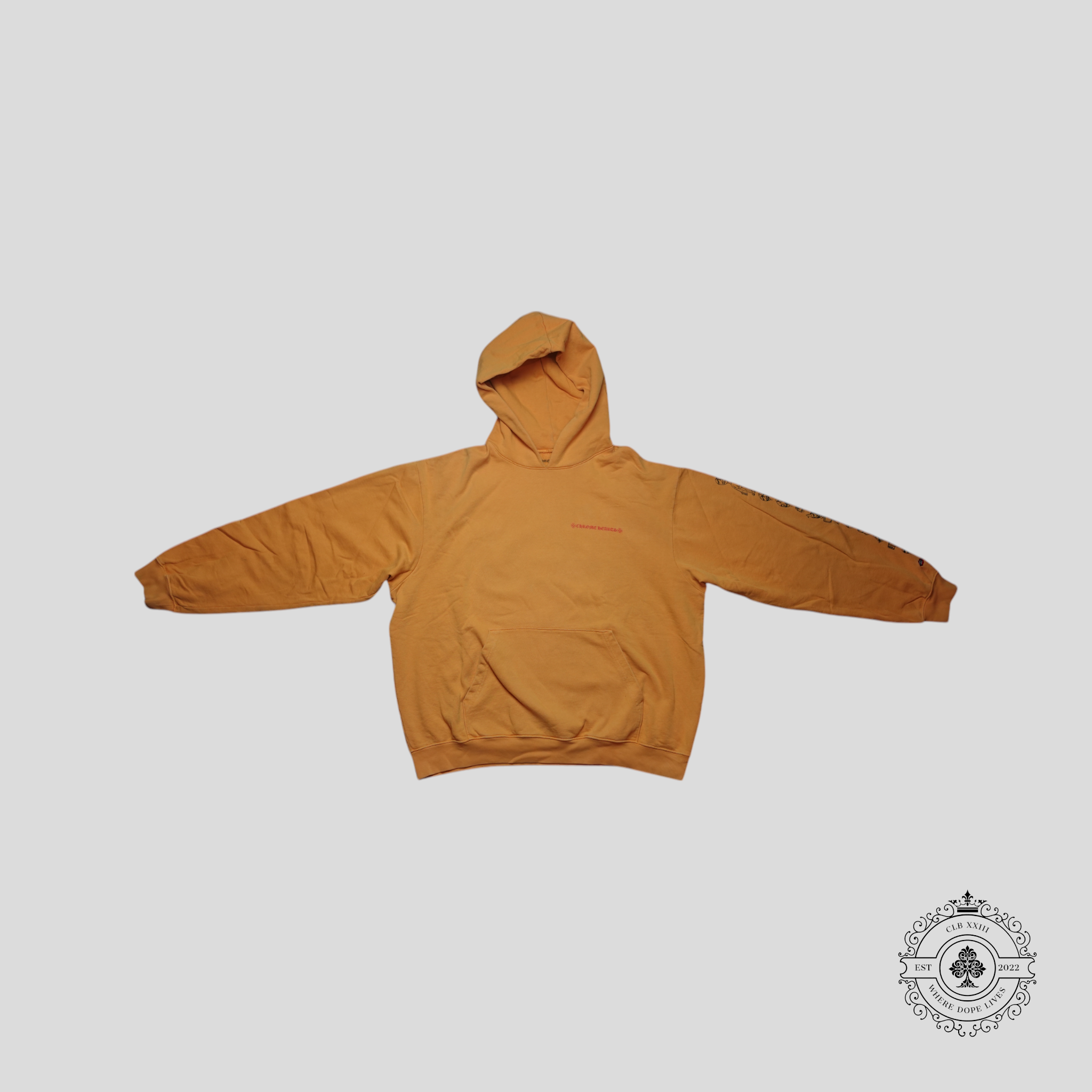 Chrome Hearts x Matty Boy Call Me Hoodie in Yellow XL men's pullover sweatshirt