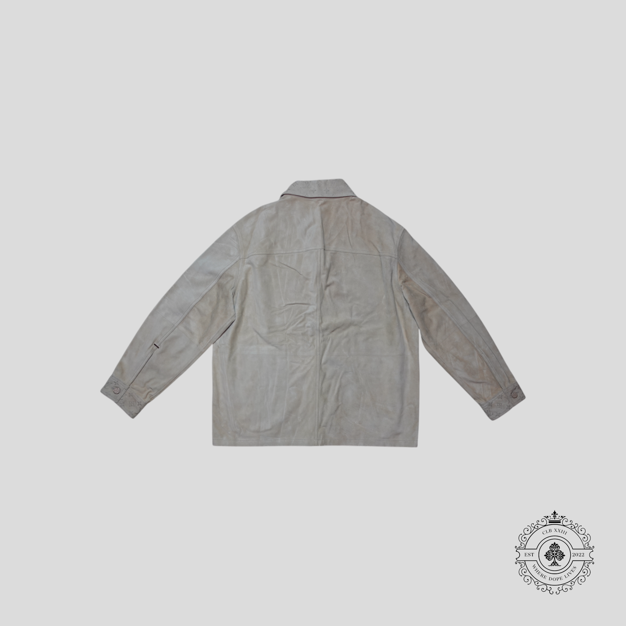 Louis Vuitton Monogram Embossed Suede Overshirt in Brown jacket men's unisex