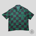 Louis Vuitton Damier Silk Button Up Shirt in Black/Brown/Green men's unisex