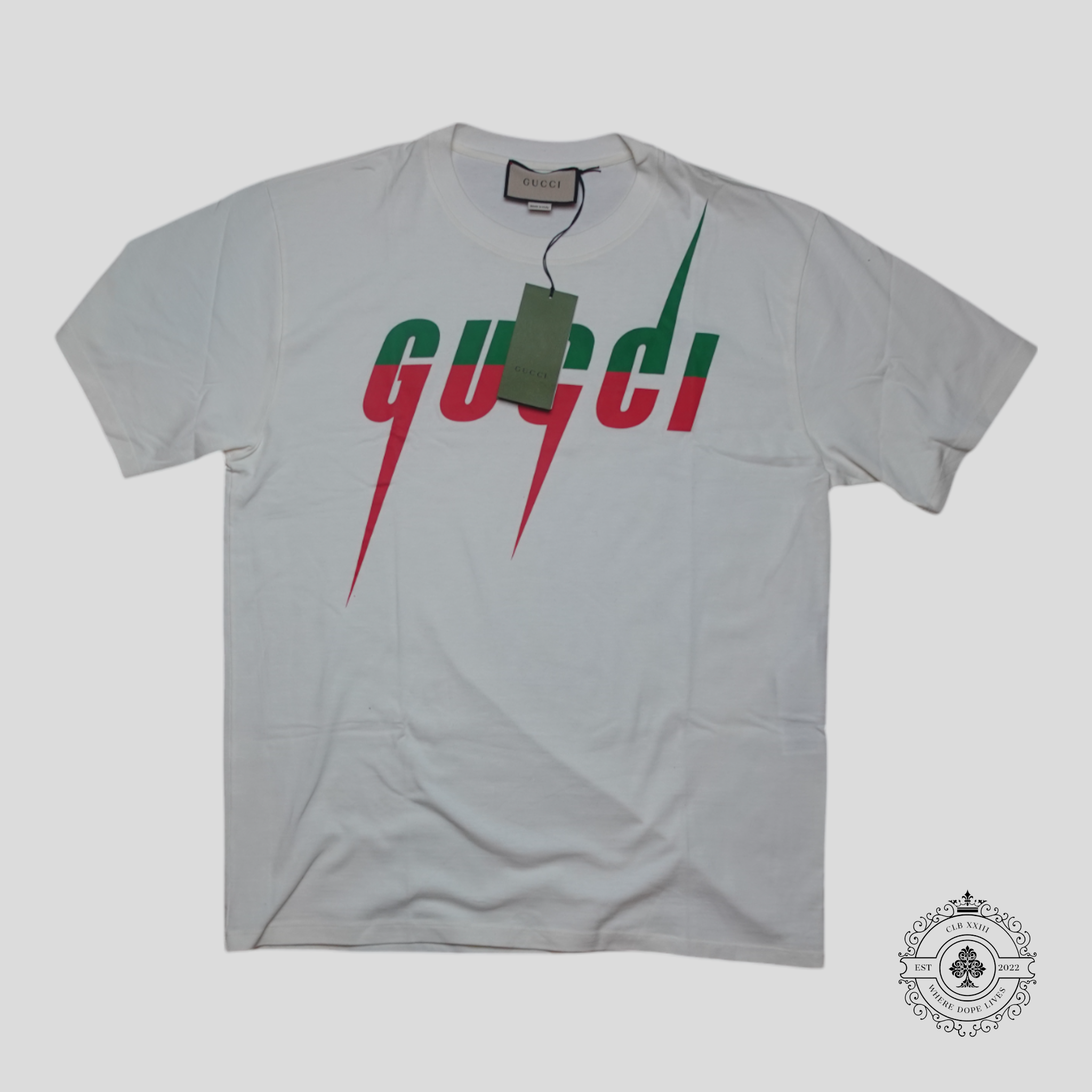 Gucci Blade Print T-Shirt in White/Green/Red tee unisex men's