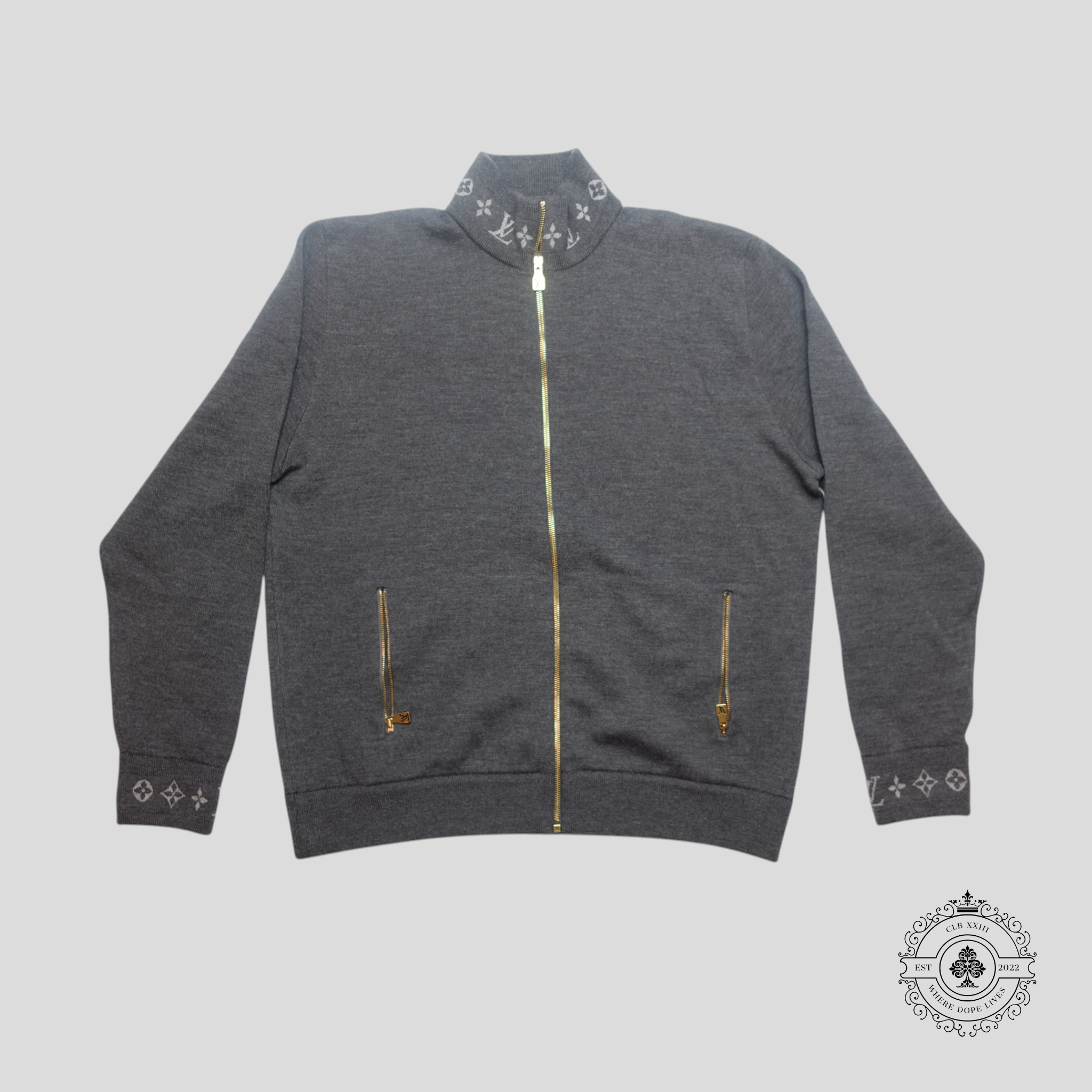 Louis Vuitton Double Faced Knit Wool Travel Blouson in Grey Wool jacket XXL 2XL