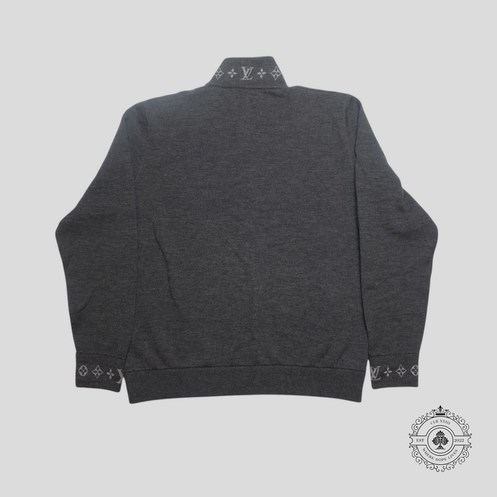 Louis Vuitton Double Faced Knit Wool Travel Blouson in Grey Wool jacket XXL 2XL