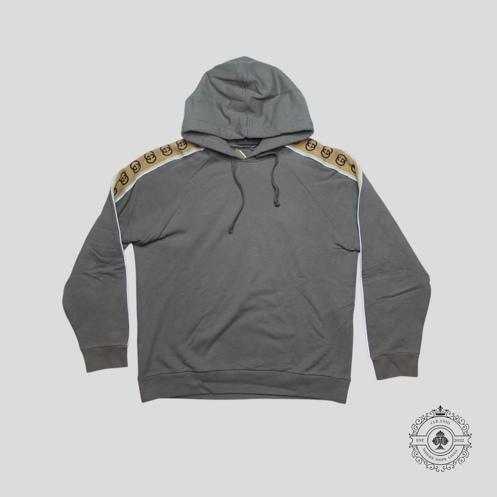 Gucci Interlocking G Embroidered Sleeves Hoodie in Grey LG Men's Unisex