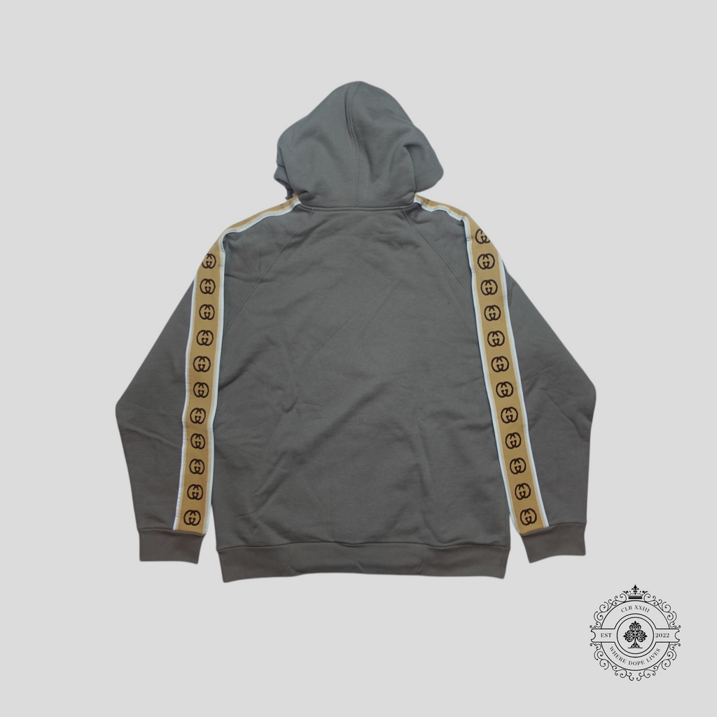 Gucci Interlocking G Embroidered Sleeves Hoodie in Grey LG Men's Unisex