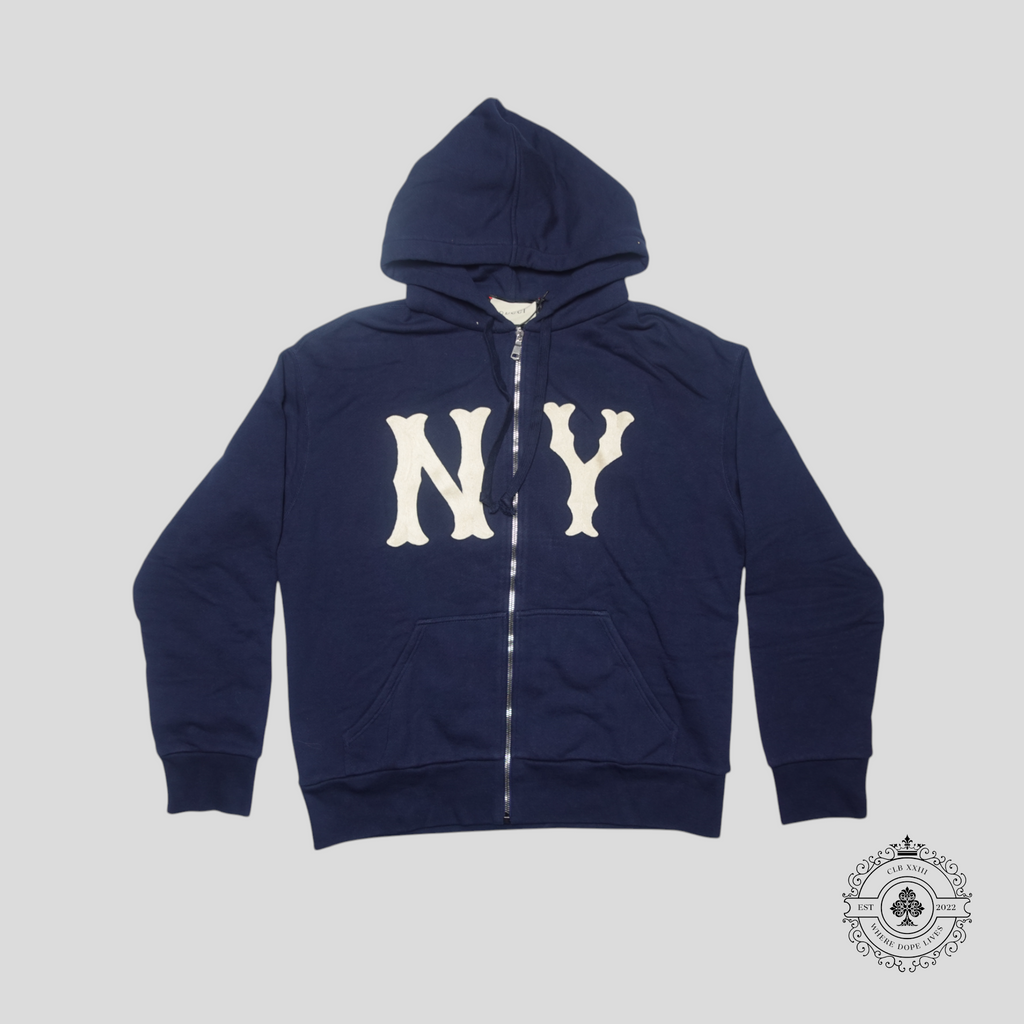 Gucci New York Yankees Zip Up Hoodie in Navy Blue baseball men's LG