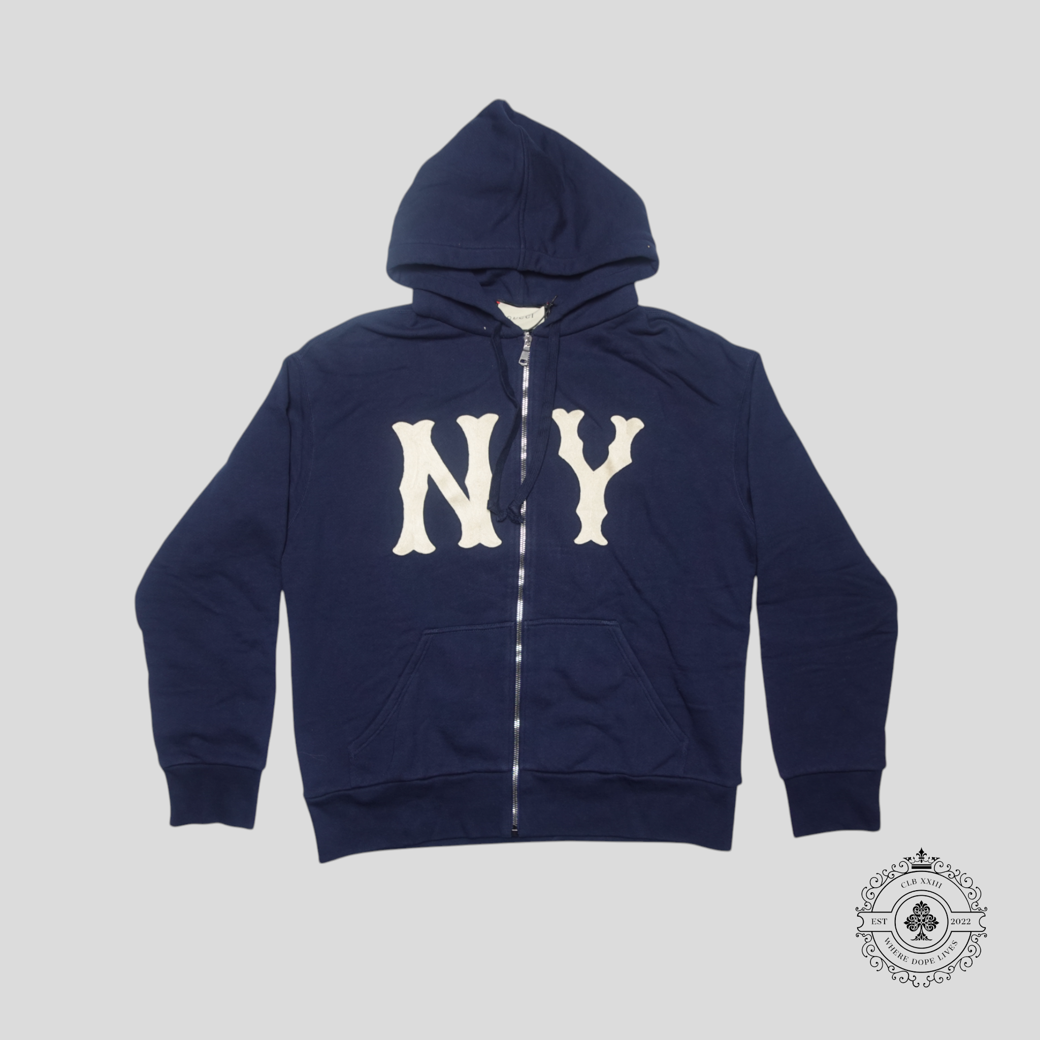 Gucci New York Yankees Zip Up Hoodie in Navy Blue baseball men's LG