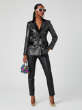 Double-Breasted Blazer Jacket WEST VILLAGE BYMANYC ® New York sequins leather
