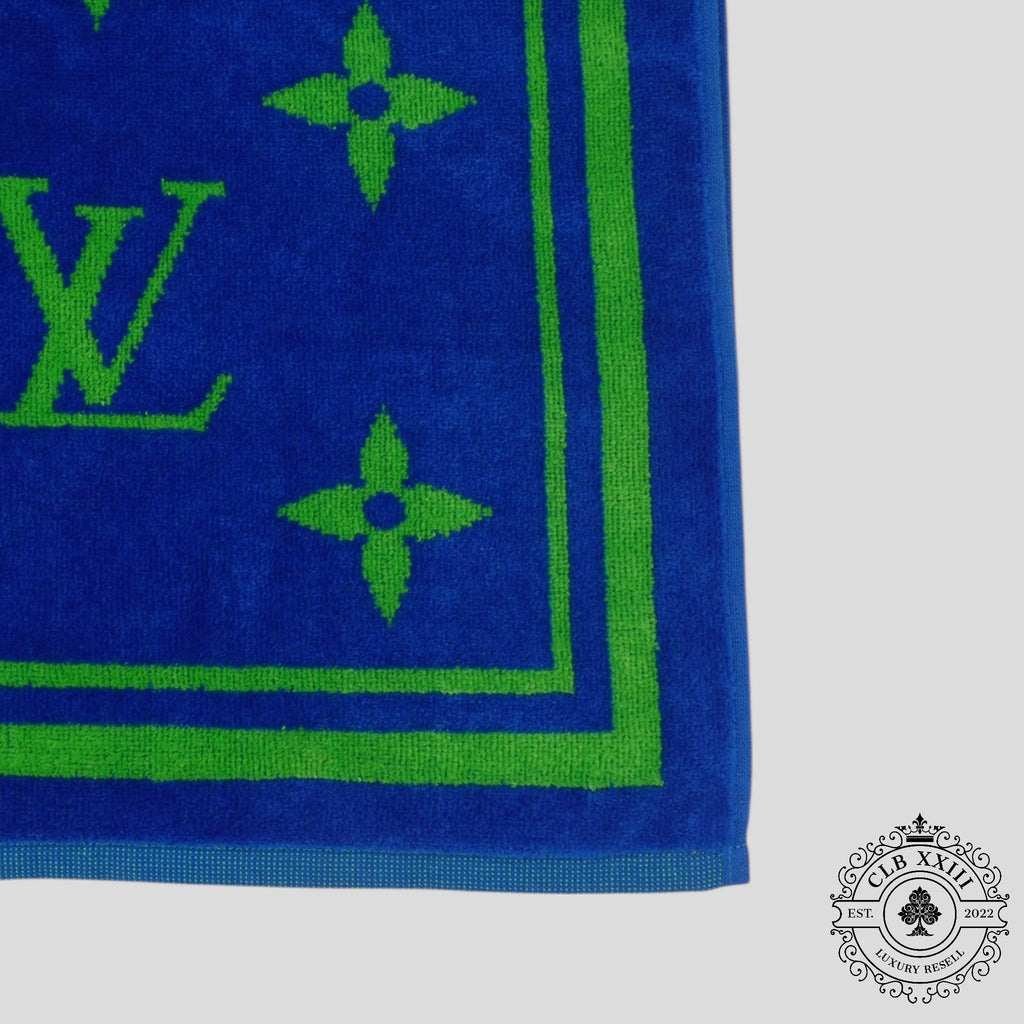 Louis Vuitton Paris Beach Towel in Blue green logo new