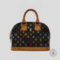 Louis Vuitton x Takashi Murakami Alma PM Monogram Handbag in Black Purse