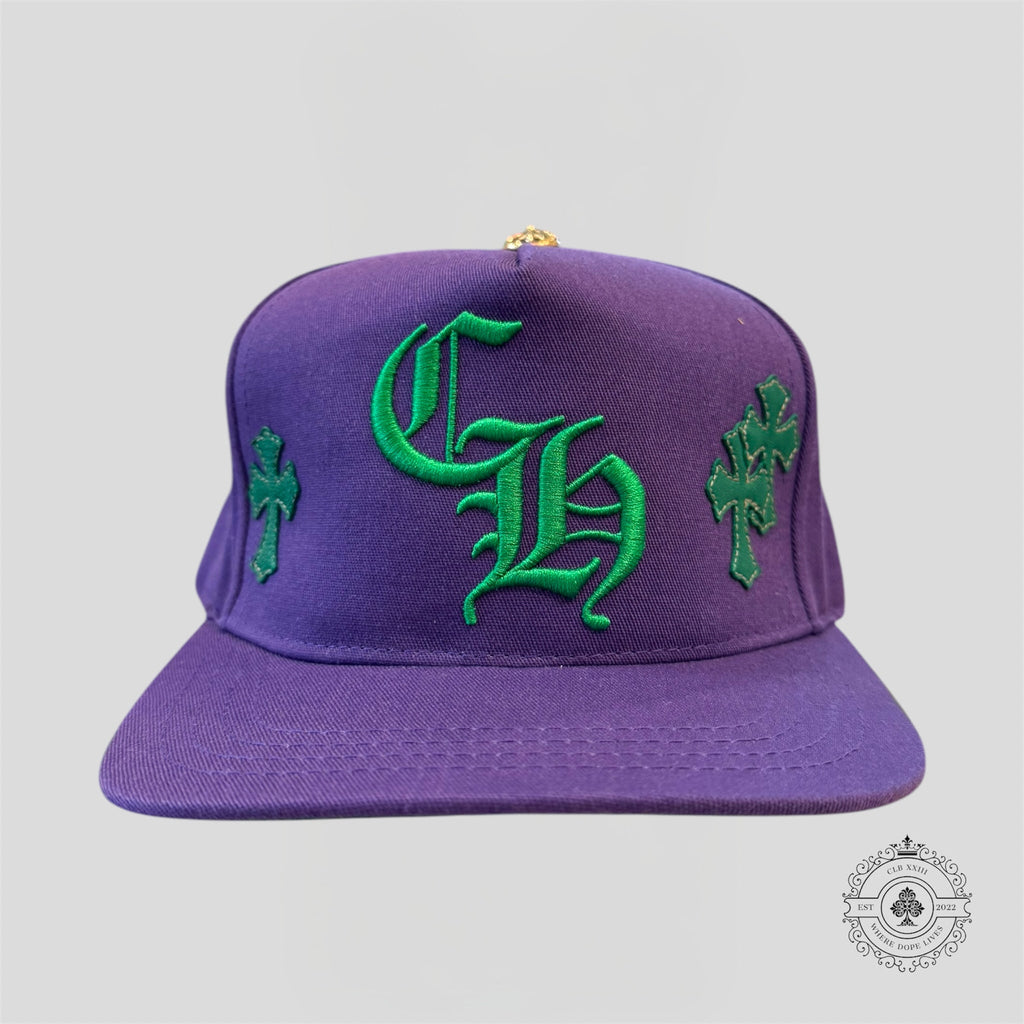 Chrome Hearts Cross Patch Hat in Purple/Green Cap Baseball trucker