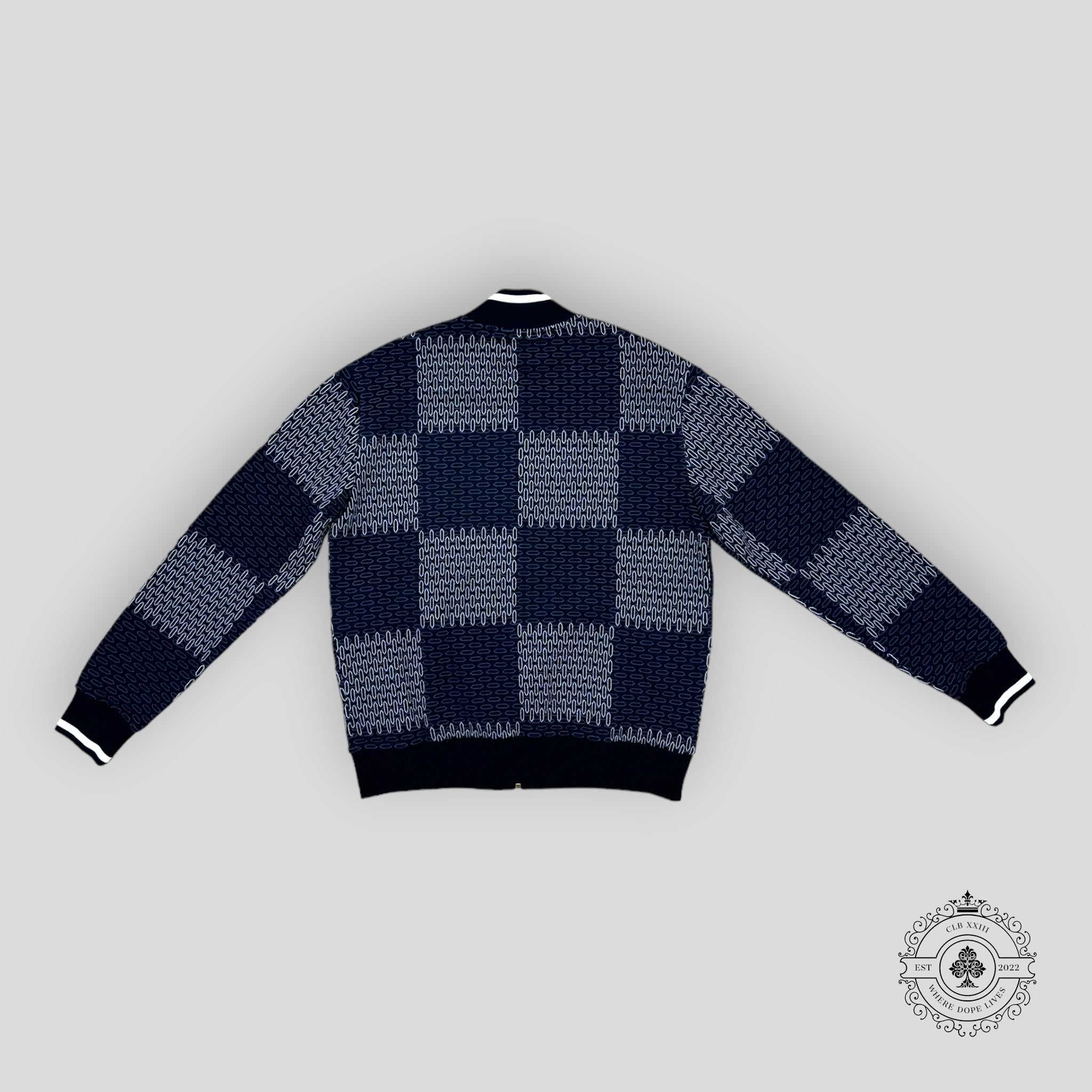 Louis Vuitton Tennis Damier Quilted Cotton Bomber coat jacket in Navy Blue XL Men's