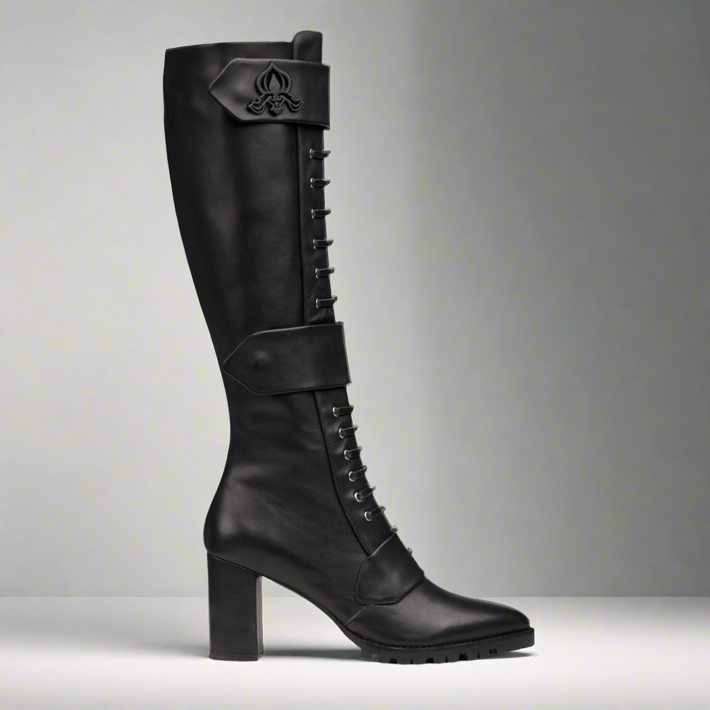 Michaela V Aspen Marta Black Boots tall knee high