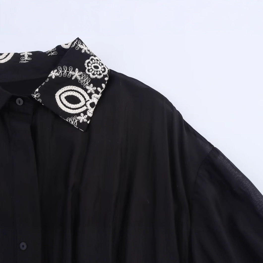 Elegant Embroidered Dress, Central Park | Black - BYMANYC ® New York