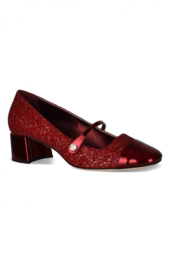 Jimmy Choo ladies Elisa 45 Pumps red glitter heels shoes