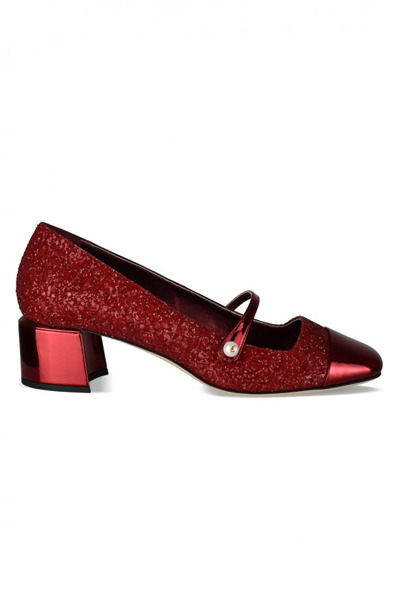 Jimmy Choo ladies Elisa 45 Pumps red glitter heels shoes