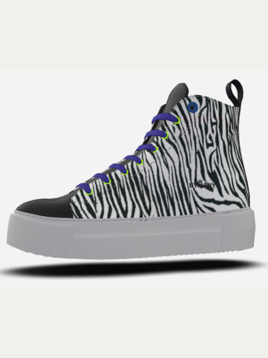 Ethical Ankle Boots BYMANYC® New York UPPER EAST GRACE zebra hi top sneakers