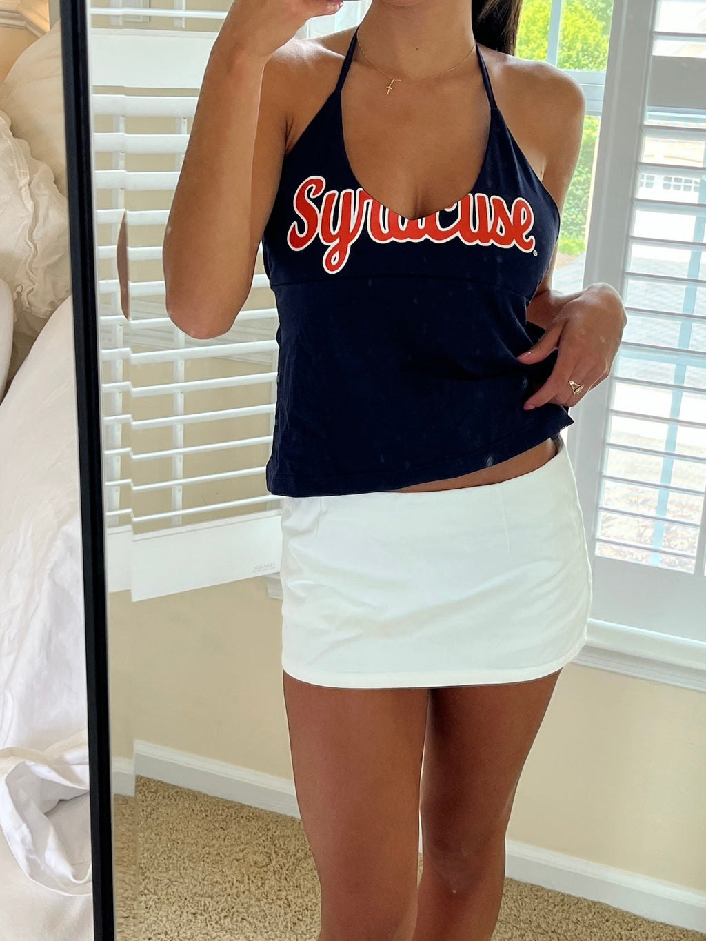 Syracuse Orange Triangle Tank Top Halter Camisole Shirt Ladies backless
