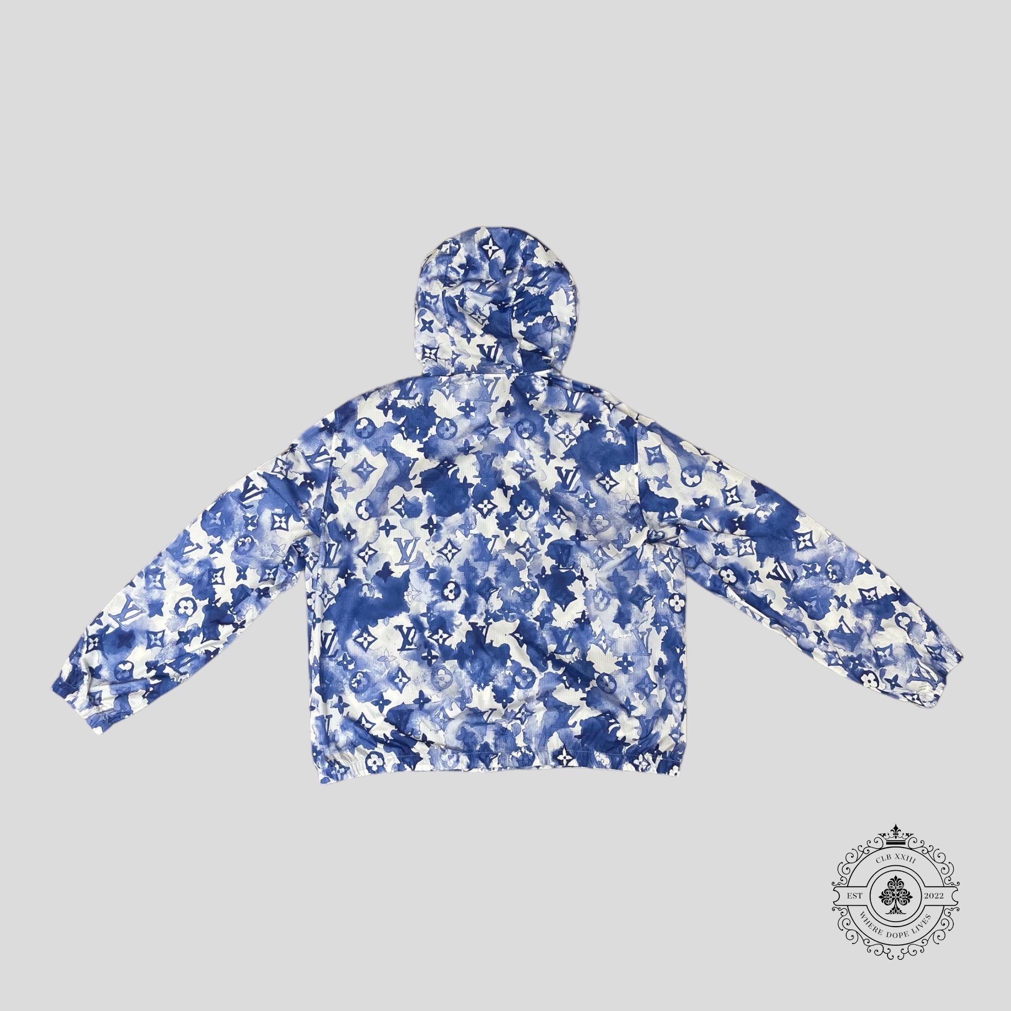 Louis Vuitton Watercolor Monogram Windbreaker - Blue jacket LV coat 54 men's