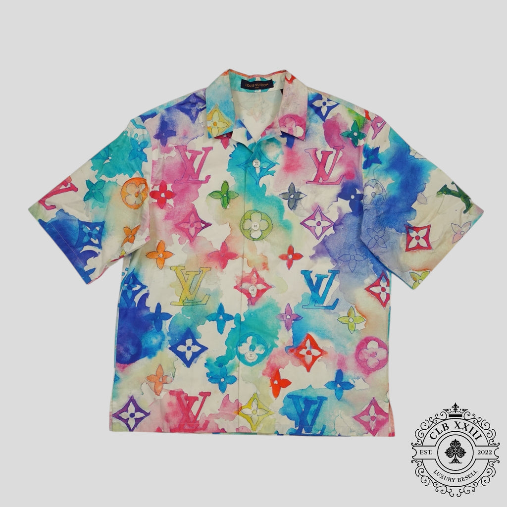 Louis Vuitton Watercolor Button Up in Multicolor shirt men's L