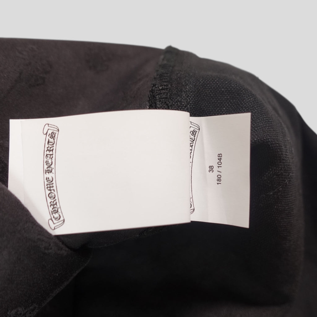 Chrome Hearts 13 Cross Patch Carpenter Shorts in Black cotton & leather 38