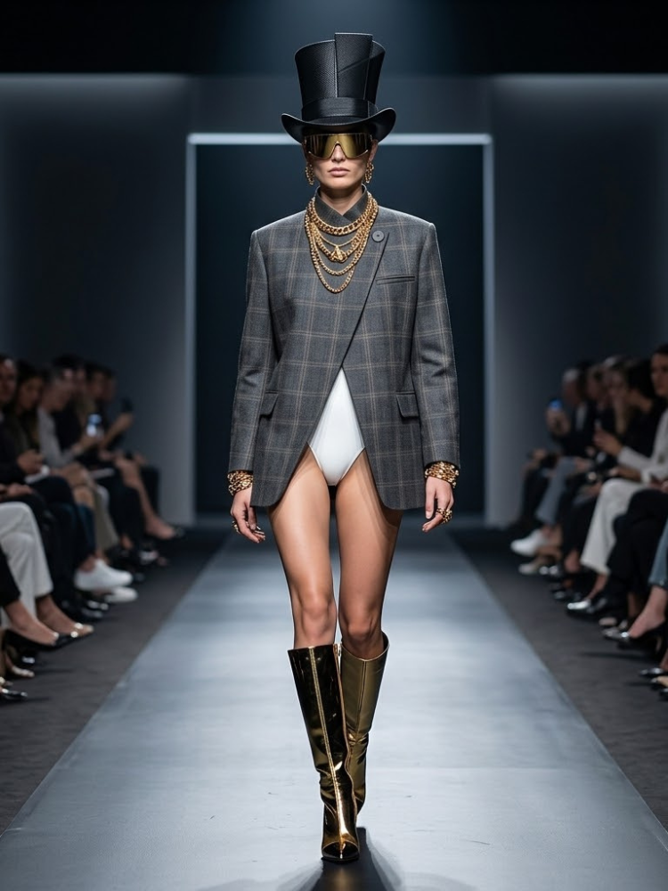Ladies plaid blazer JACKET SOHO STUDIO New Collection Fashion Week BYMANYC ® New York