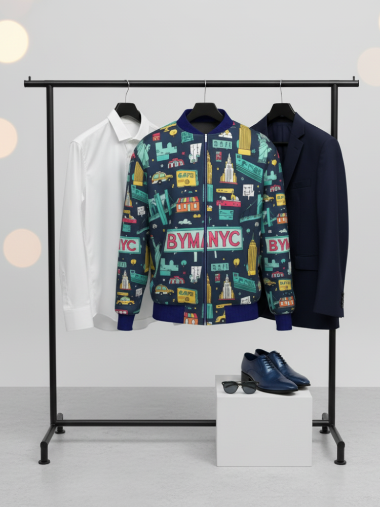 Men's WALL STREET Bomber Jacket BYMANYC ® New York runway coat
