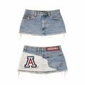 Zona Sidelines Skirt Arizona Wildcats ladies mini skirt denim blue jean raw hem