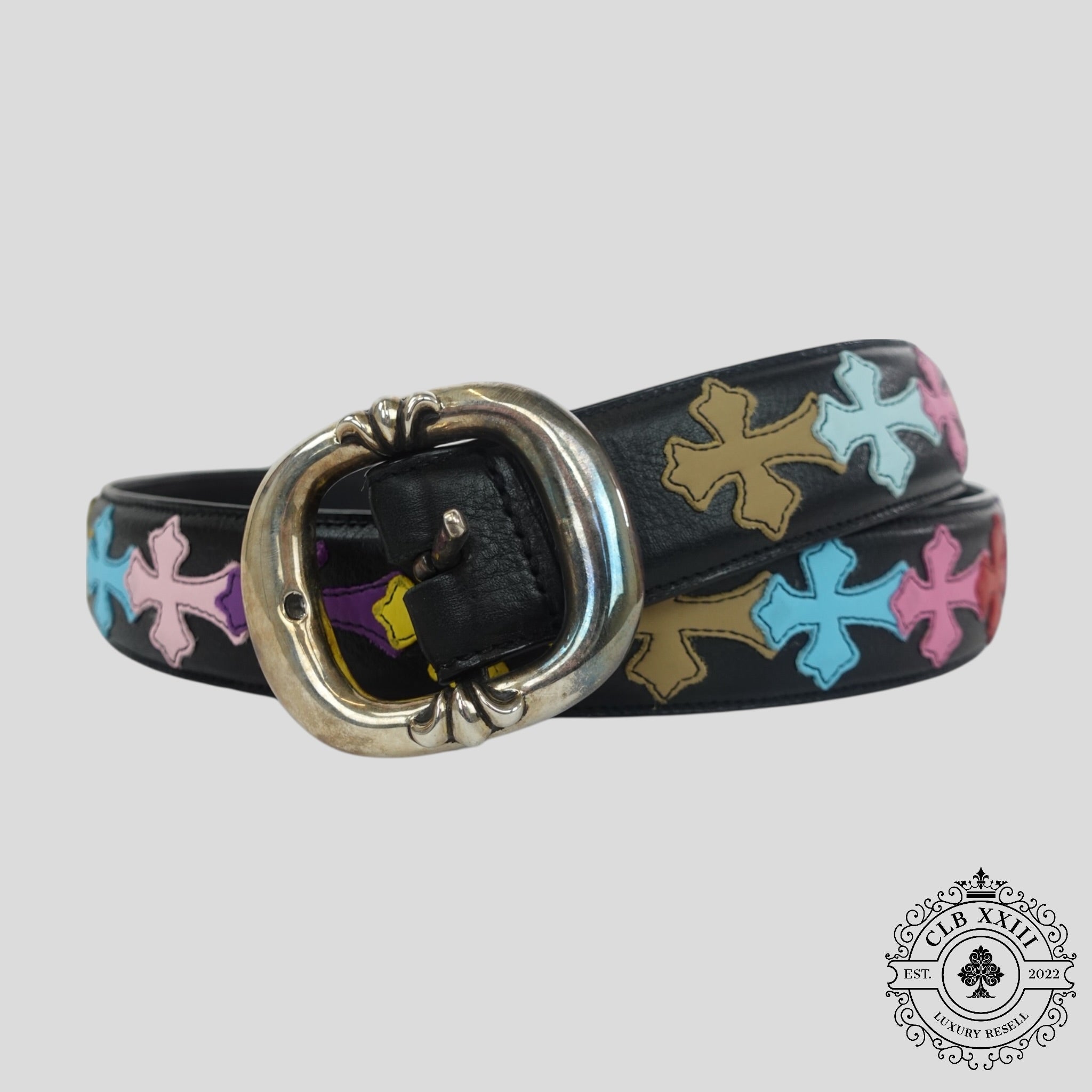 Chrome Hearts Rainbow Cross Patch Gunslinger Belt men's unisex 40