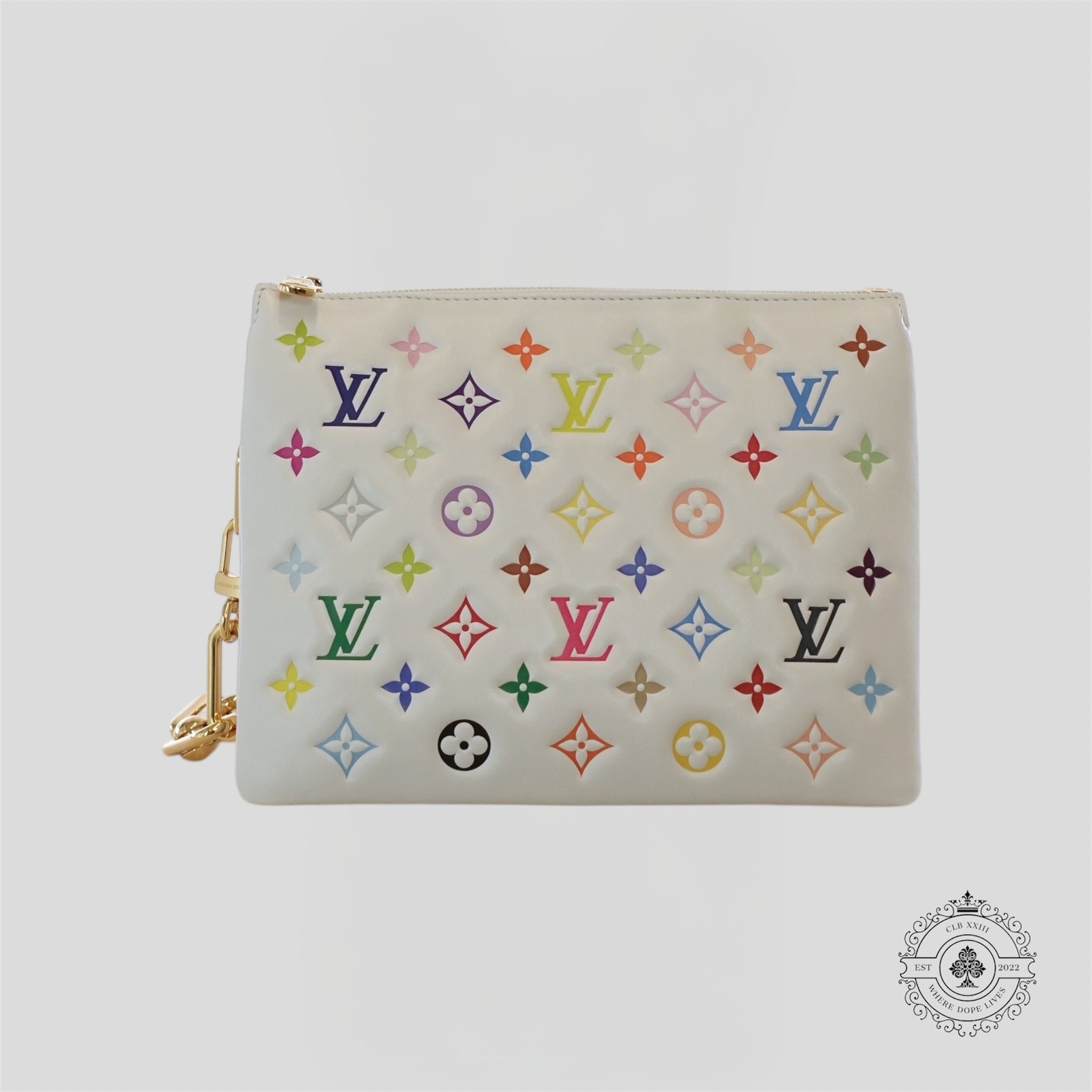 Louis Vuitton x Takashi Murakami Coussin PM new white multi handbag purse