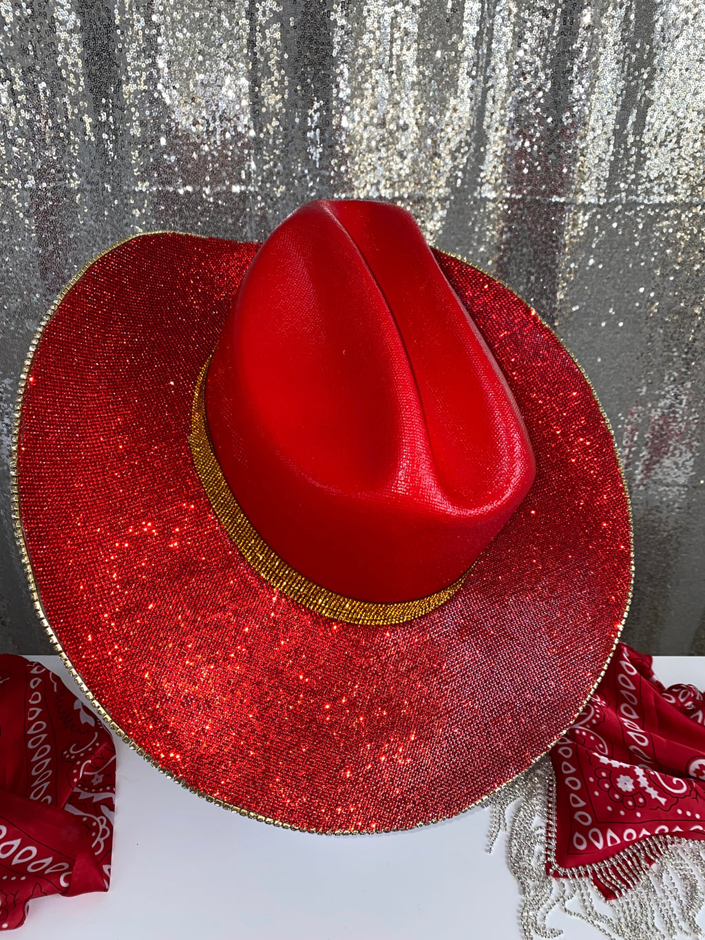 Kansas City Chiefs NFL Cowboy Hat Rhinestone Crystals Bling Mahomes