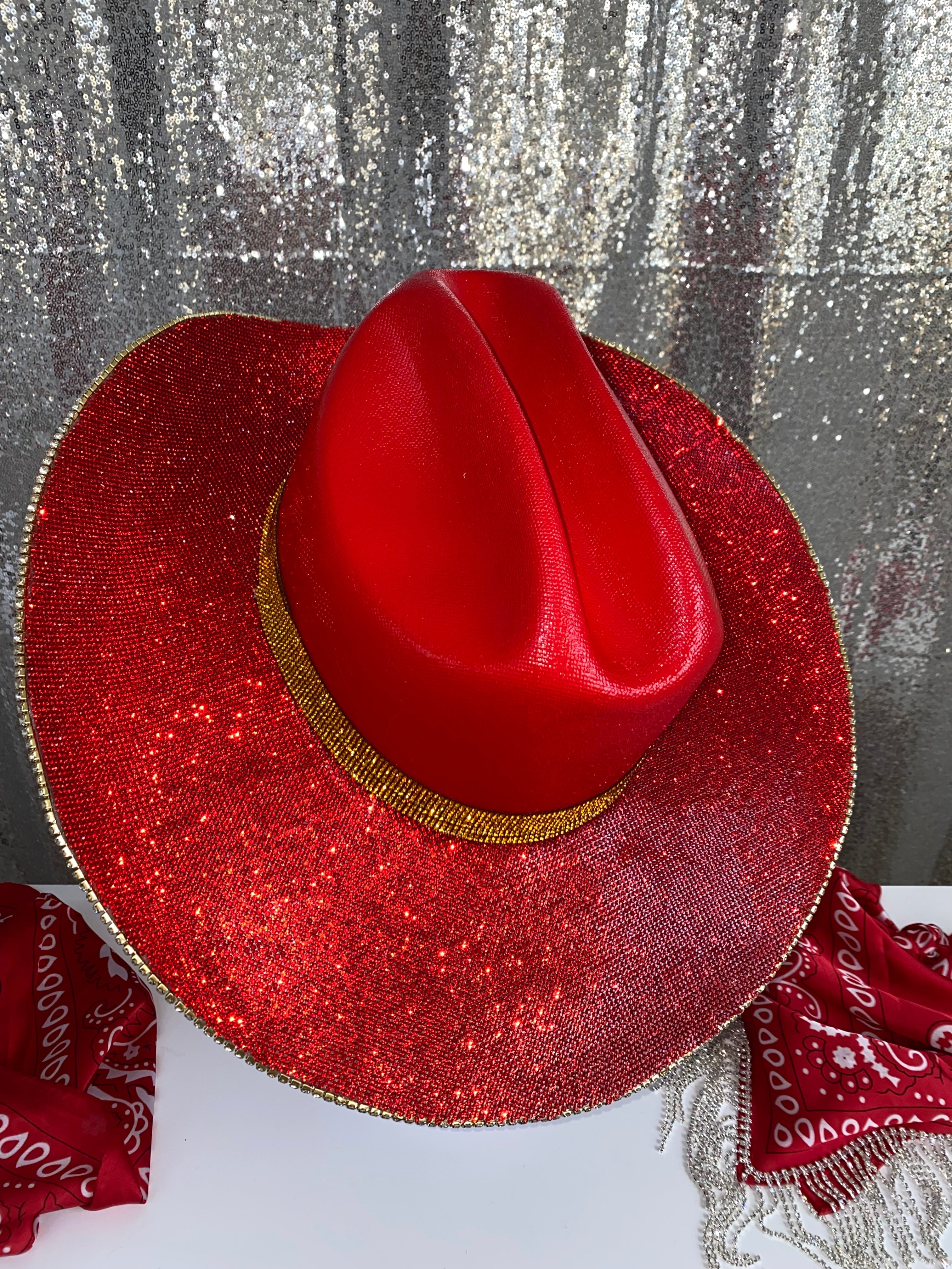Kansas City Chiefs NFL Cowboy Hat Rhinestone Crystals Bling Mahomes