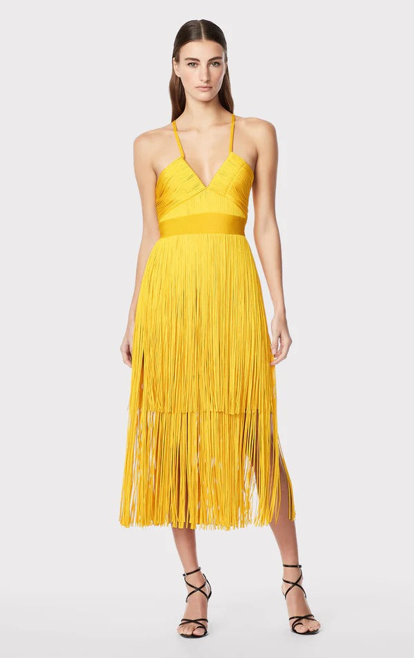 Fringe Bandage Dress With Suspender Straps For Women, Tribeca, BYMANYC New York.