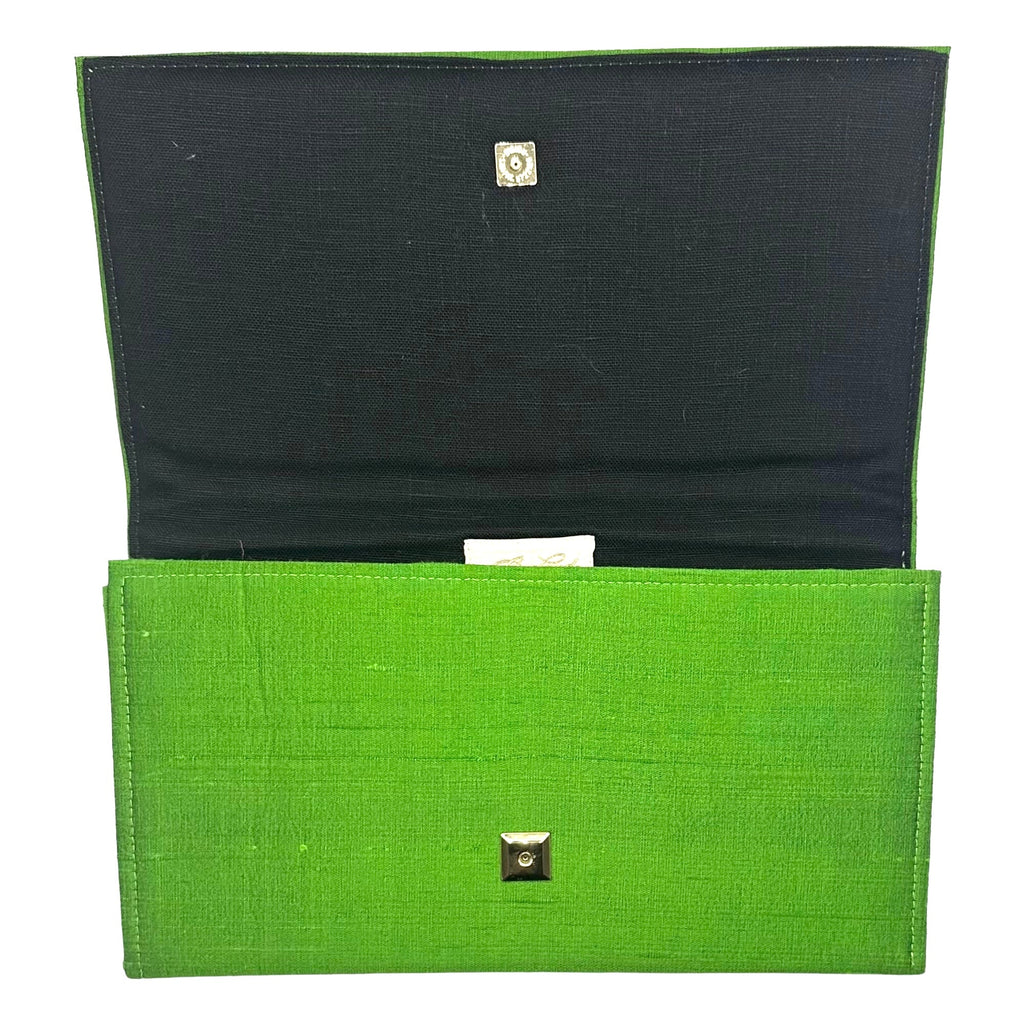 Garland Bag Jess Clutch Handbag Purse Silk Lime Green
