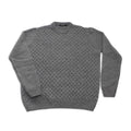 Crew Neck Cable Knit Sweater - Med Grey Men's Italy Gionfriddo