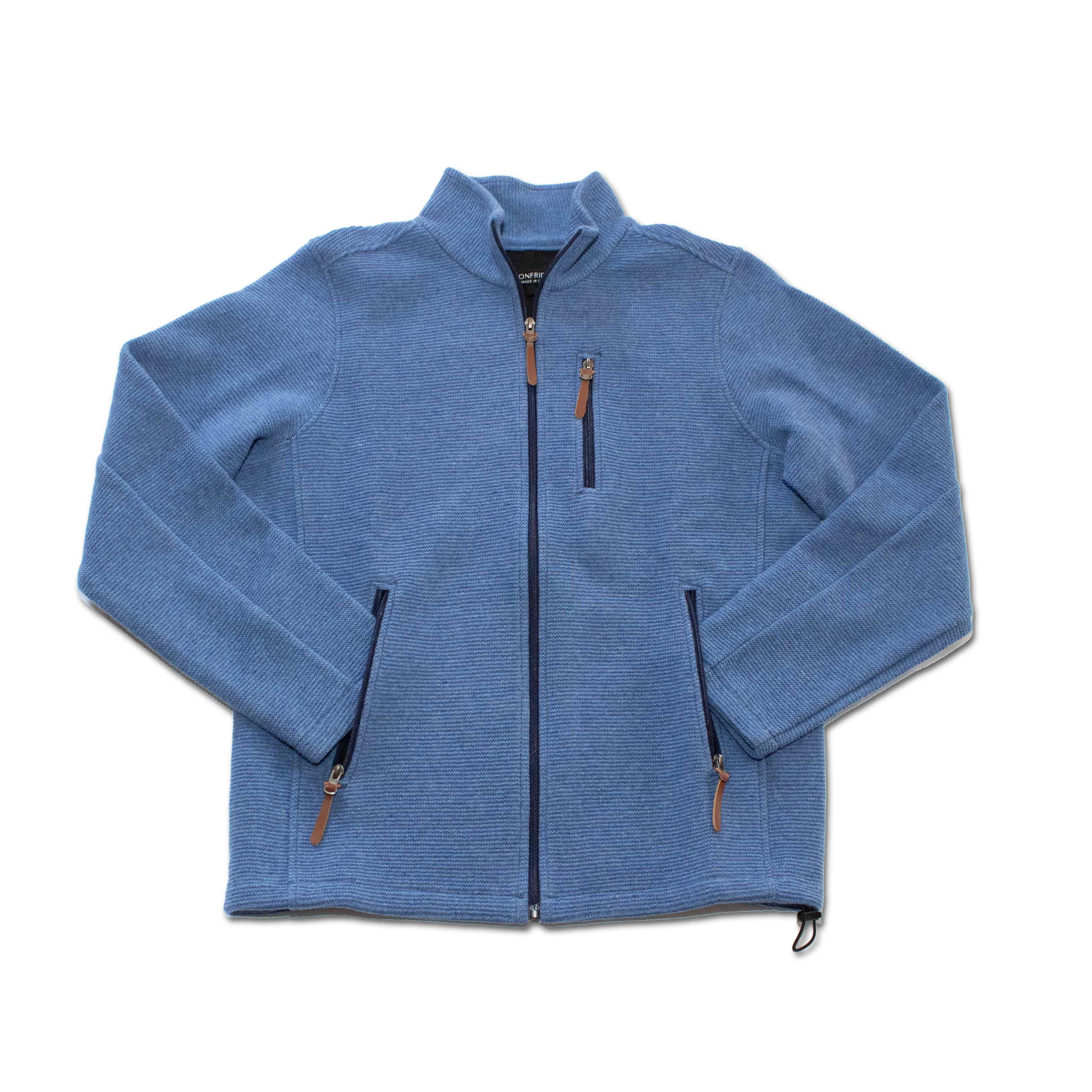 Windstopper Jacket - Jean Blue Italy Gionfriddo Men's Wool Blend Windproof