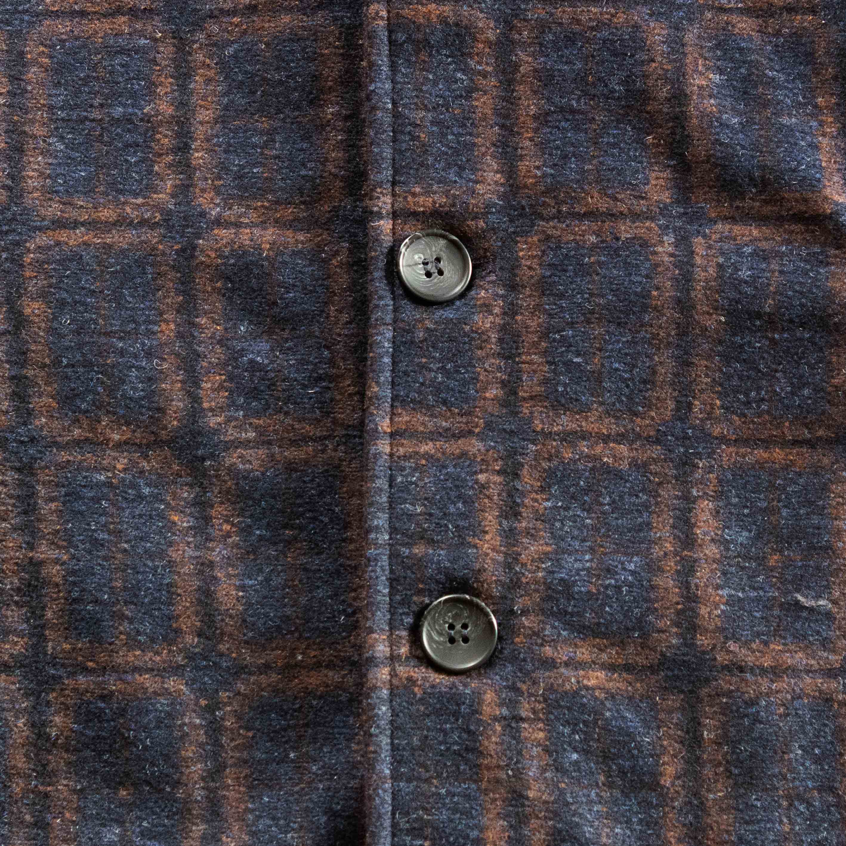 Navy Russet Windowpane Wool Car Coat Men's GionfriddoJacket Italy