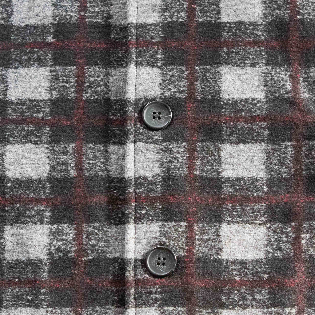 Midnight Burgundy Buffalo Check Wool Coat Gionfriddo men's Italy Gray