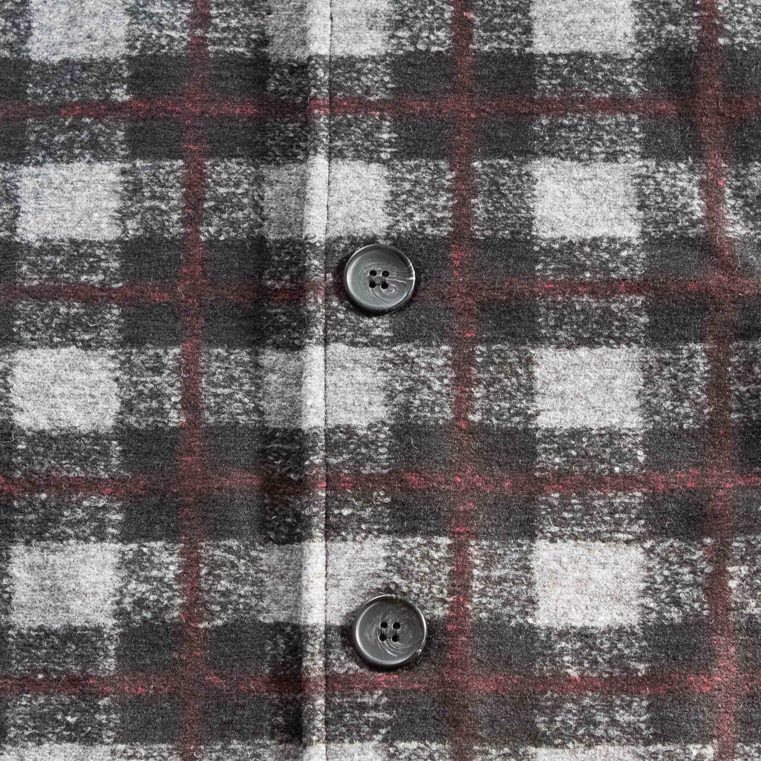 Midnight Burgundy Buffalo Check Wool Coat Gionfriddo men's Italy Gray