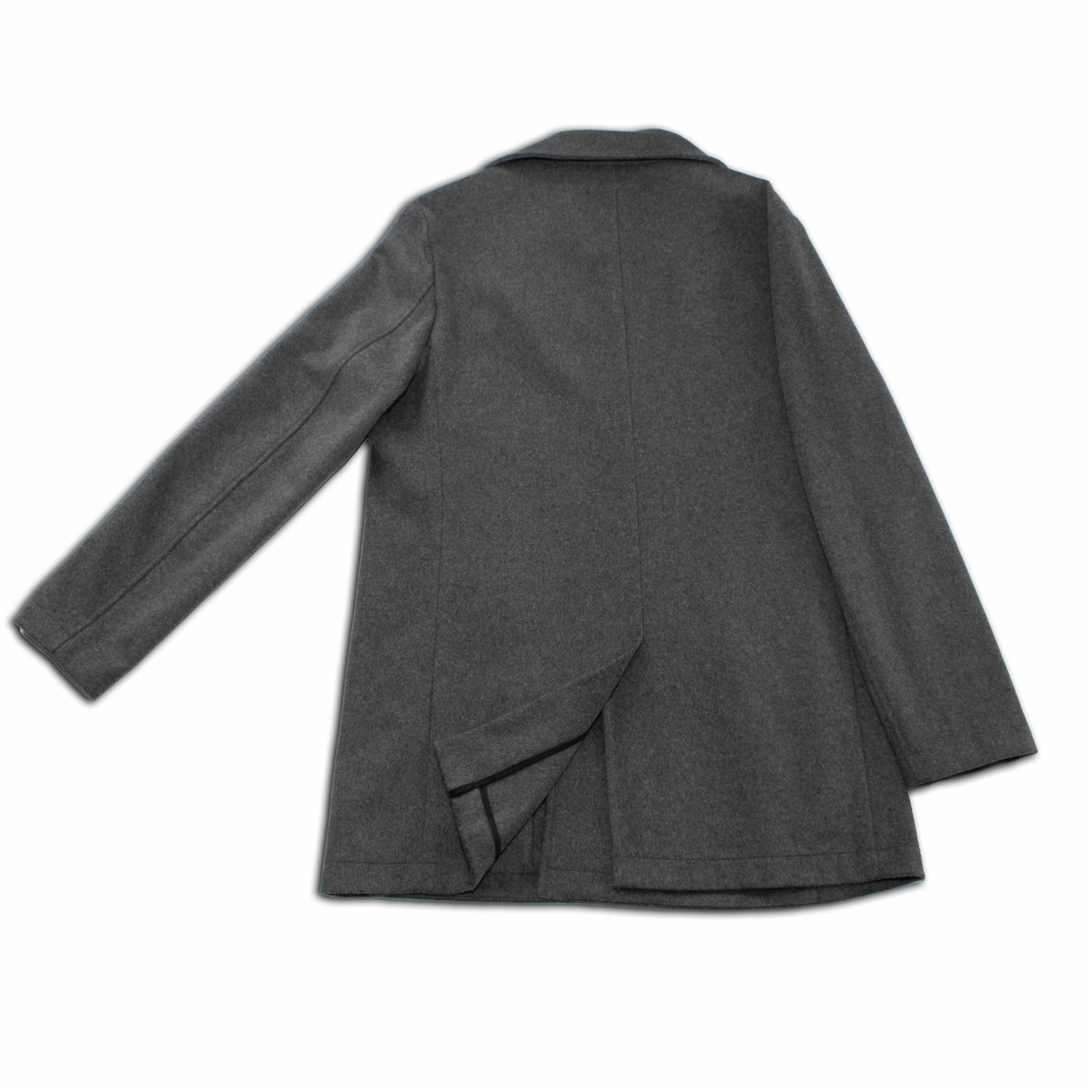 Metropolitan Dual-Layer Wool Car Coat - Grey Gionfriddo Italy Men's Cashmere Wool