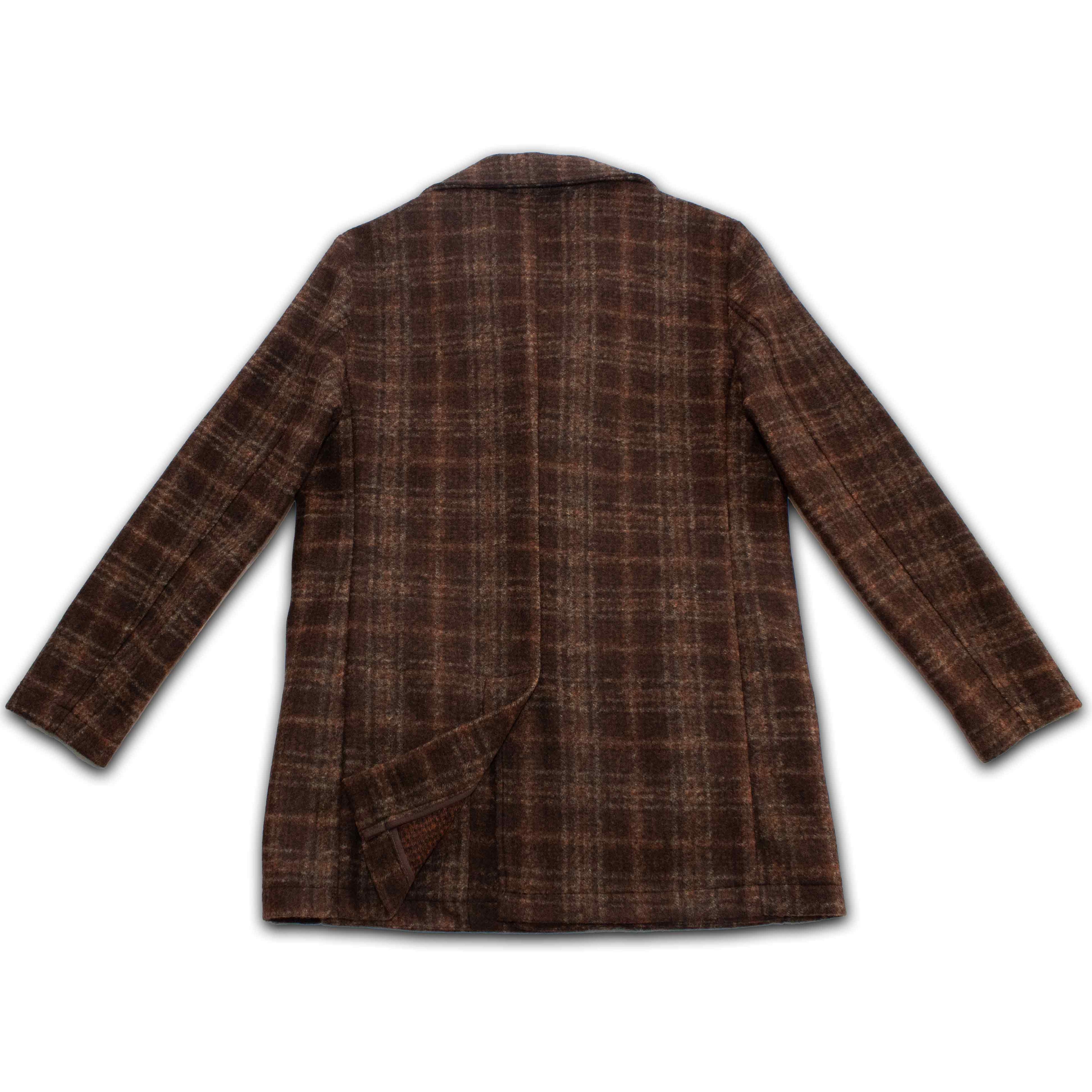 Metropolitan Dual-Layer Wool Car Coat -Chestnut Men's Italy Gionfriddo