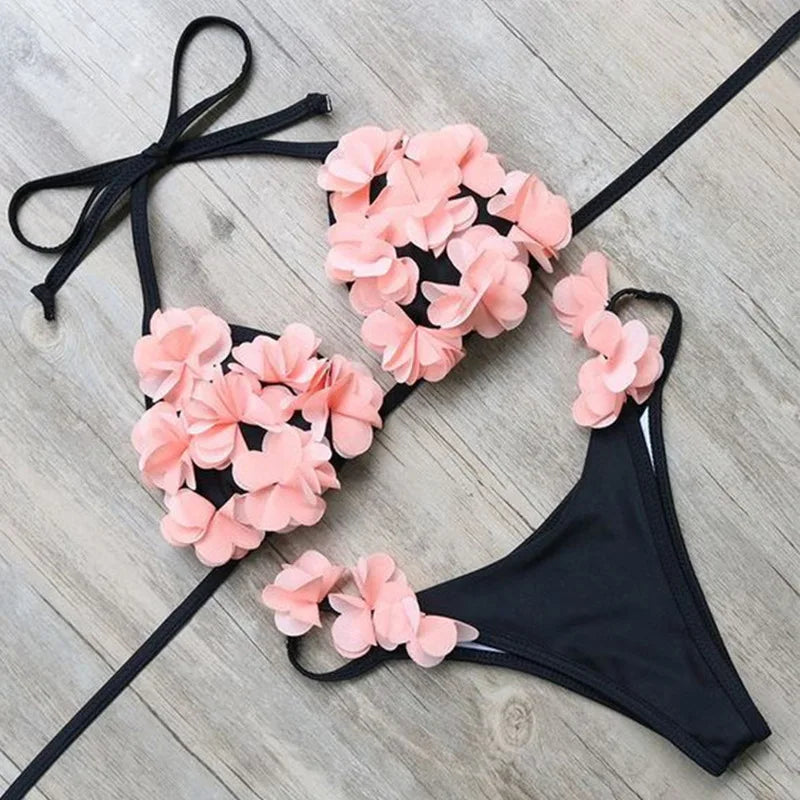 Flowa Diva Two piece swimsuit bikini with silk flowers